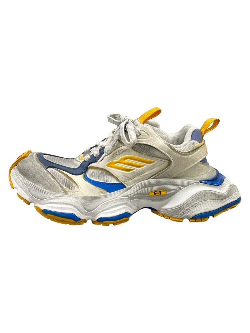 Balenciaga Sneakers White Blue Gray Dark Yellow Leather